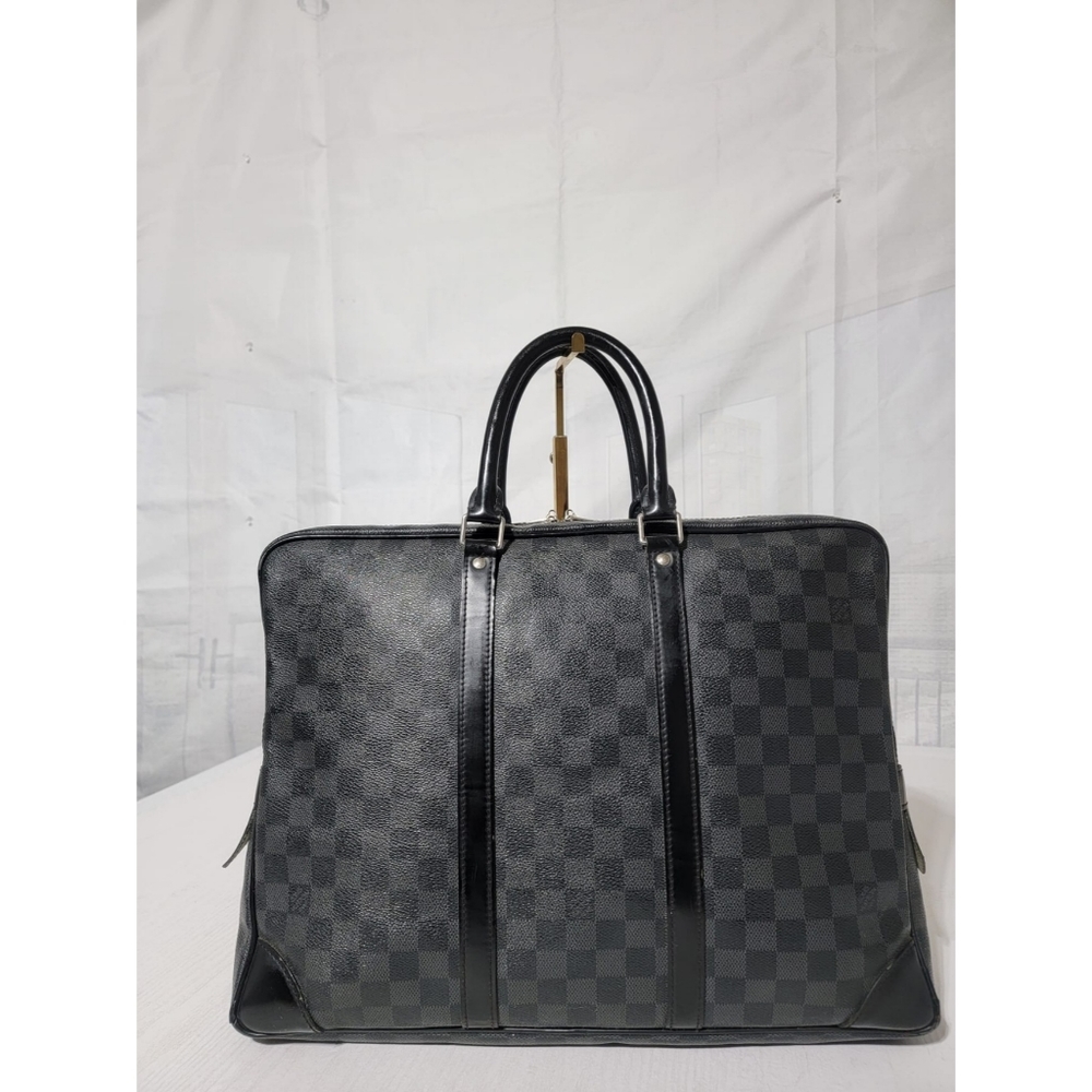 Authentic Louis Vuitton Damier Graphite Porte-Documents Voyage PM